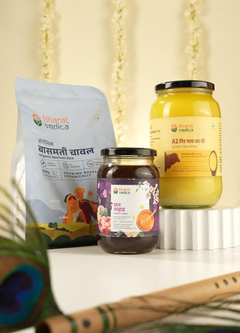 Divine Delight Combo (A2 Ghee + Forest Honey + Basmati Rice) 25% Discount applied at Checkout