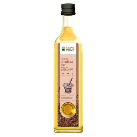Organic Wood Pressed Flaxseed Oil by Bharat Vedica