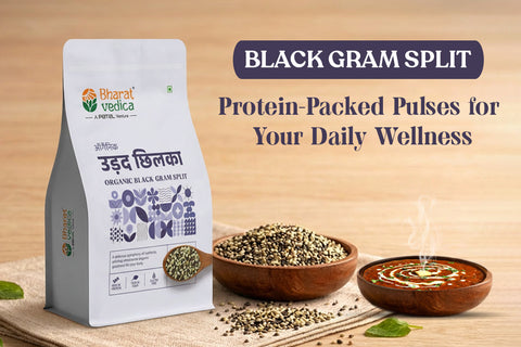 Black split gram (urad dal) organic pulses rich in protein and nutrients