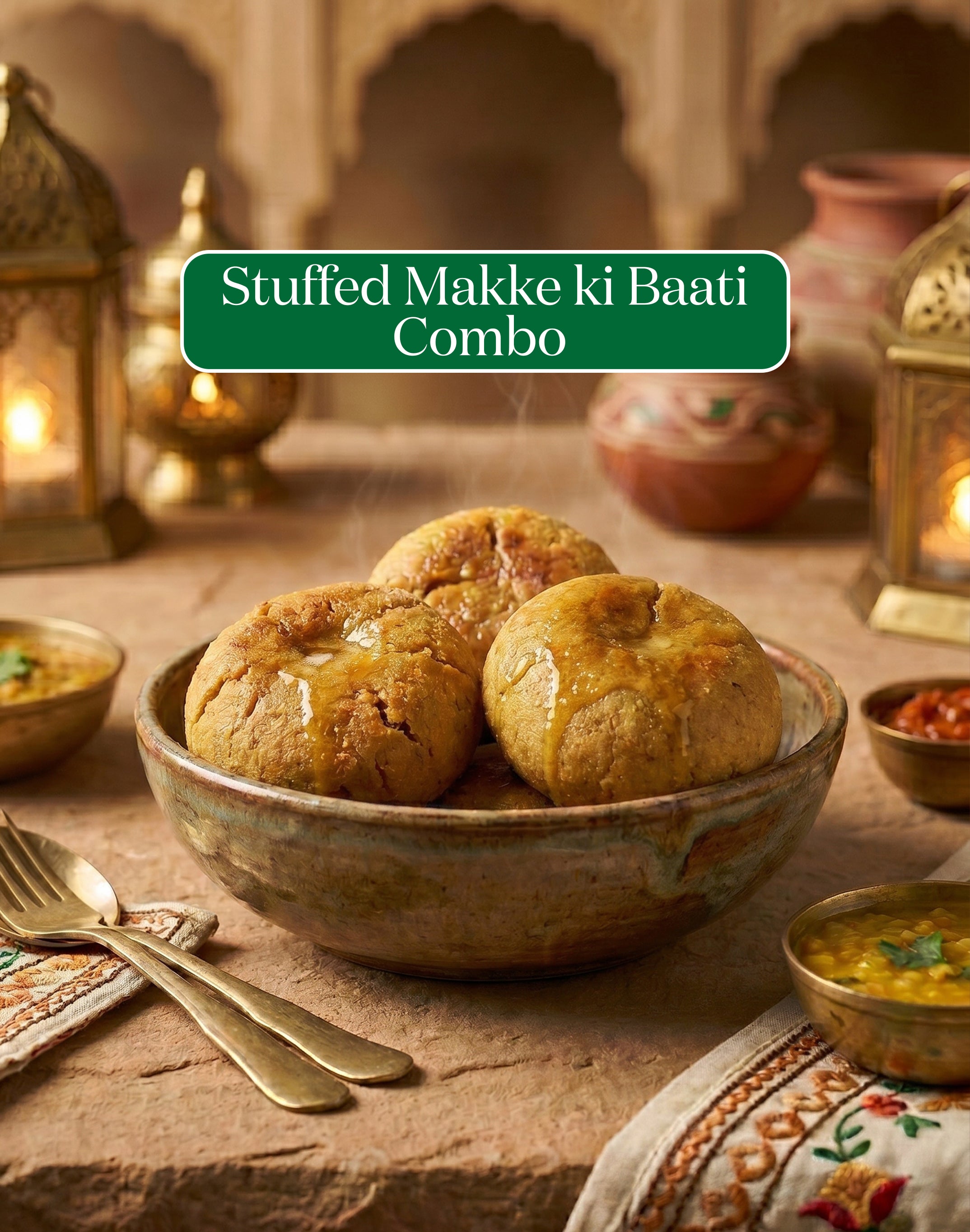 Makke ki Batti Combo (250 ml A2 Gir Cow Ghee + 200 gm Organic Turmeric Powder + 500 gm Organic Makki Atta)