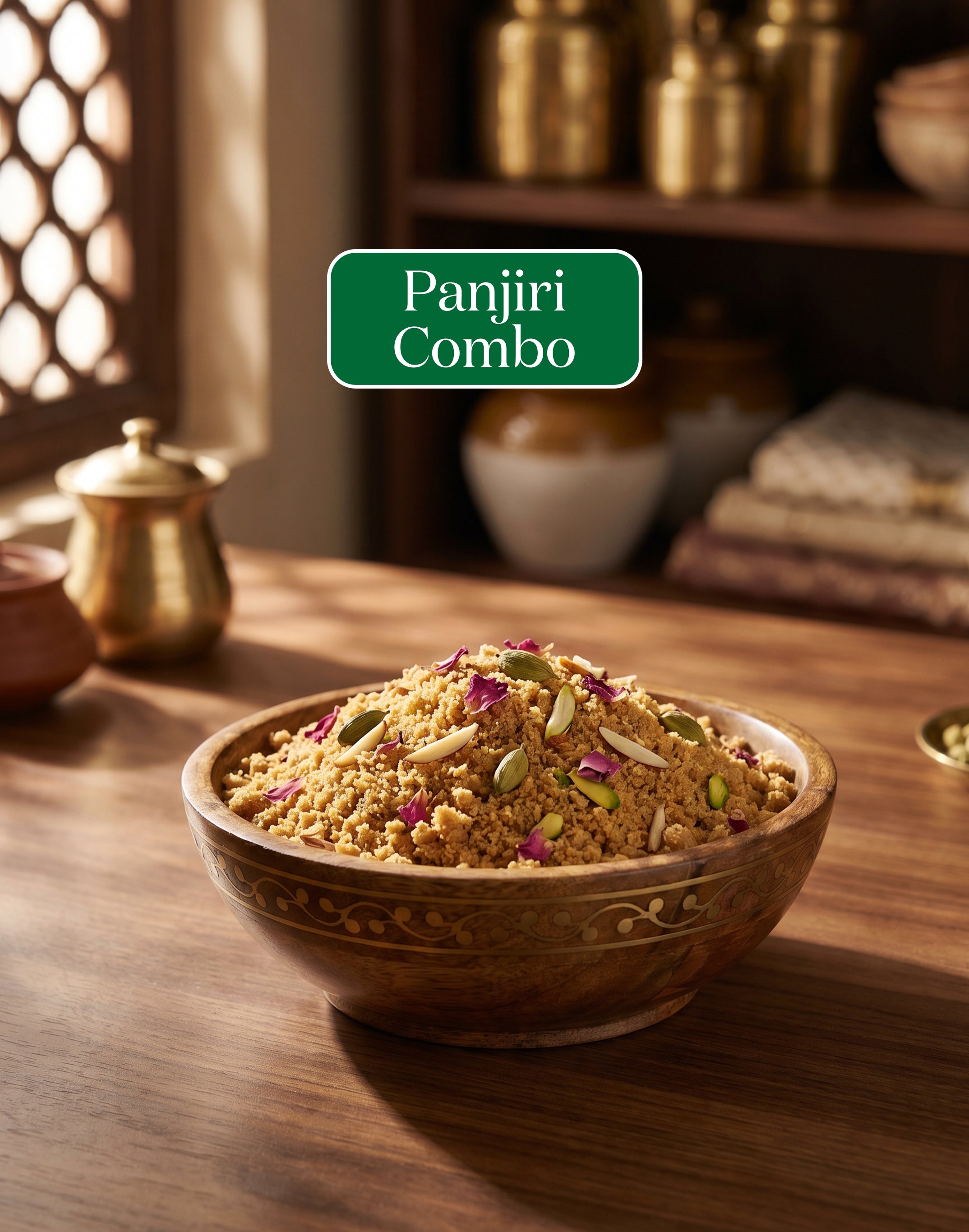 Panjiri Combo (250 ml A2 Gir Cow Ghee + 300 gm Organic Jaggery Powder + 500 gm Organic Suji)