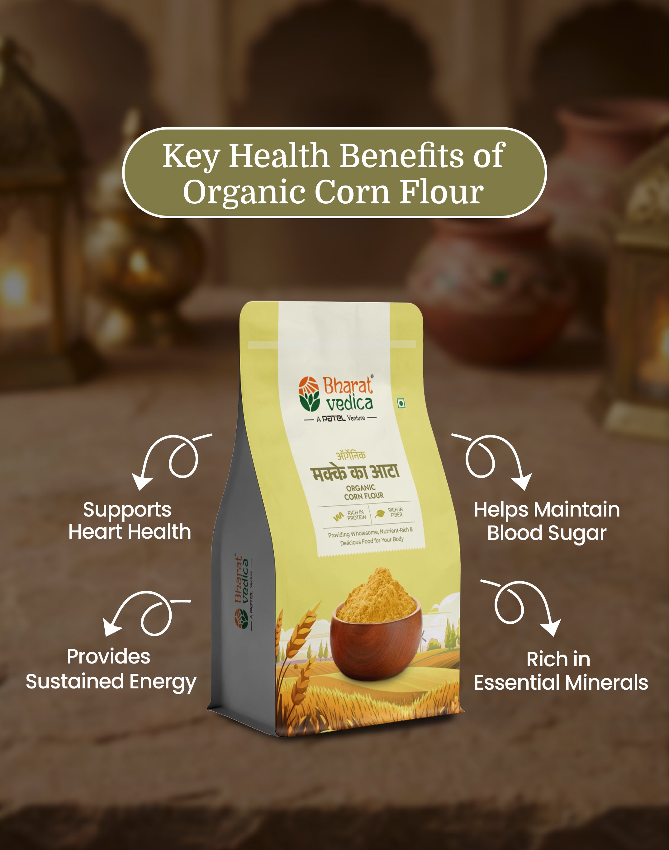 Makke ki Batti Combo (250 ml A2 Gir Cow Ghee + 200 gm Organic Turmeric Powder + 500 gm Organic Makki Atta)
