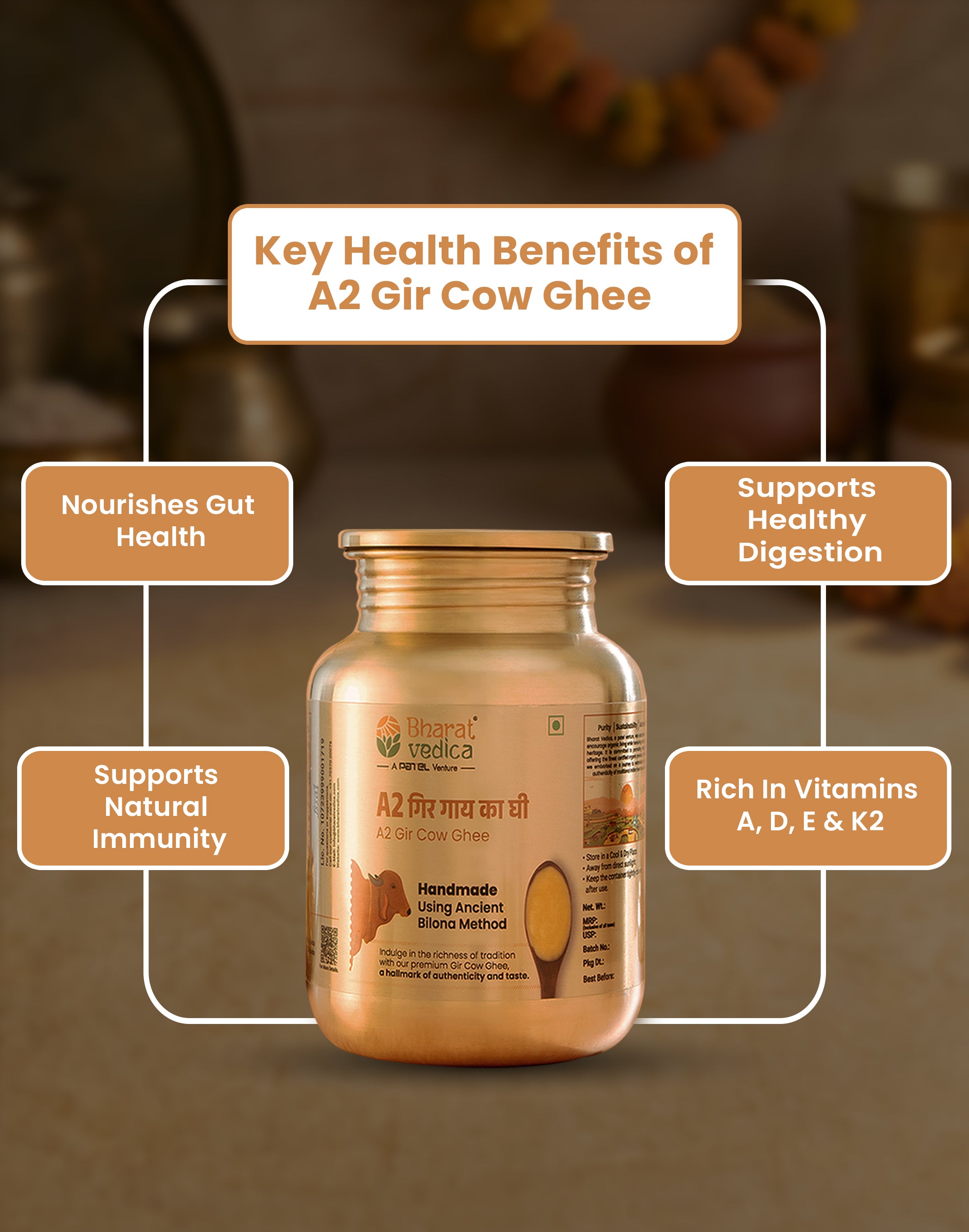 Methi Ladoo Combo (250 ml A2 Gir Cow Ghee + 300 gm Organic Jaggery Powder + 300 gm Organic Fenugreek Seeds + 1 kg Organic Khapli Wheat Atta)