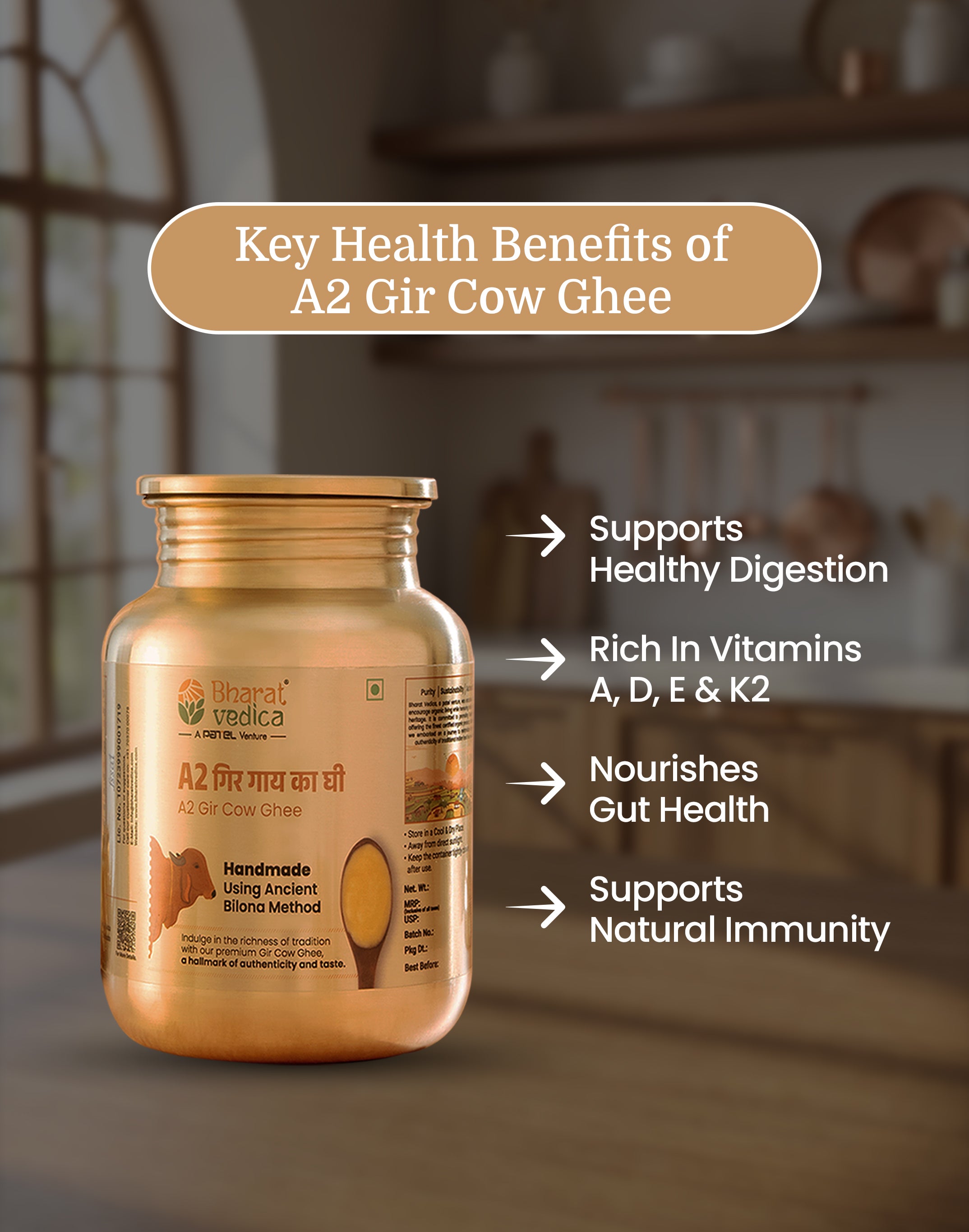 Ghee Cake Combo (250 ml A2 Gir Cow Ghee + 300 gm Organic Jaggery Powder + 1 kg Organic Khapli Wheat Atta + 500 gm Organic Jowar Atta + 500 gm Organic Kangani Atta)
