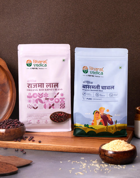 Rajma Chawal Delight (Organic Rajma Red 1kg + Organic Basmati Chawal 1kg)