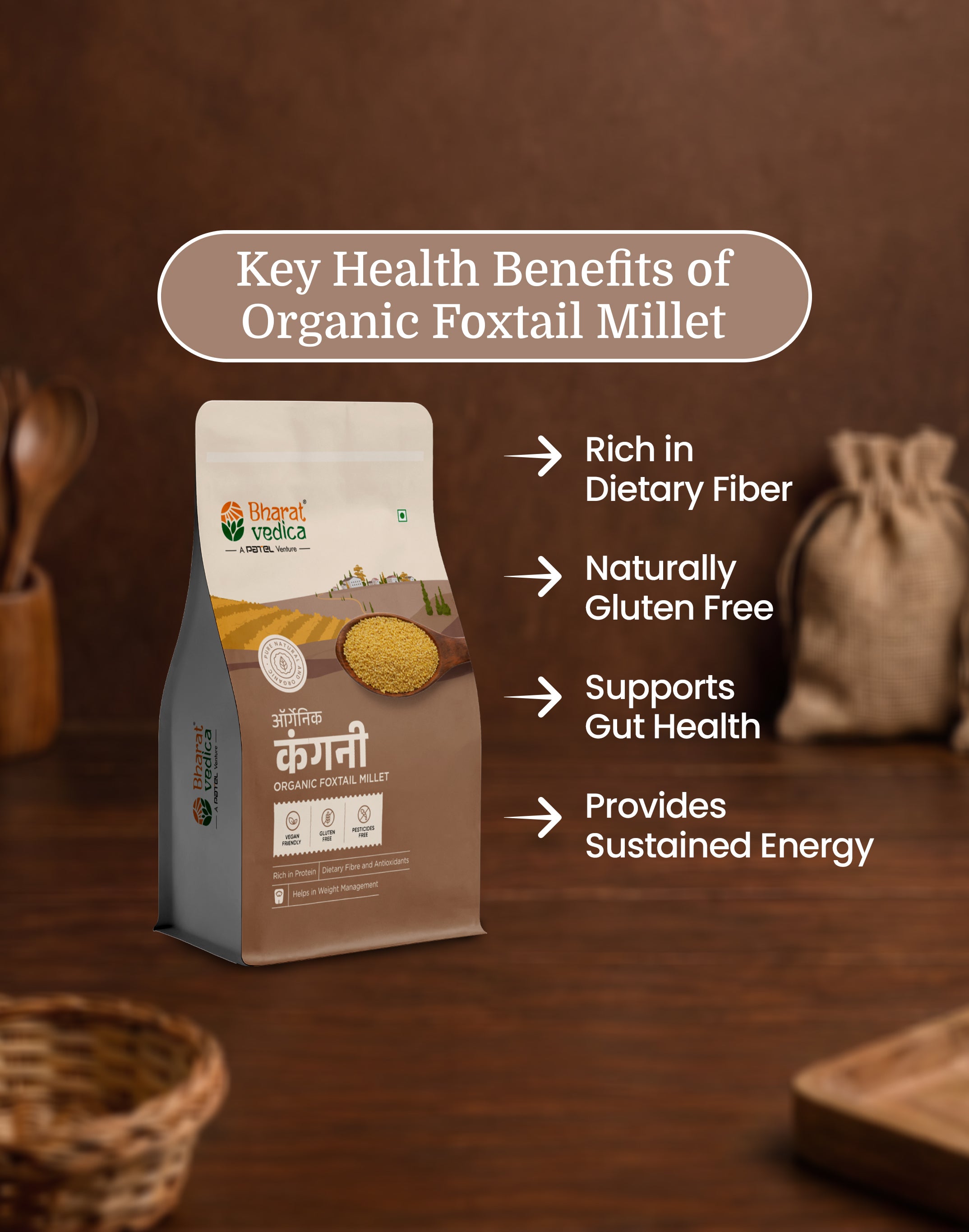 Millet Combo (1kg Organic Kodo Millet + 1kg Organic Foxtail Millet + 500g Organic Ragi Flour)