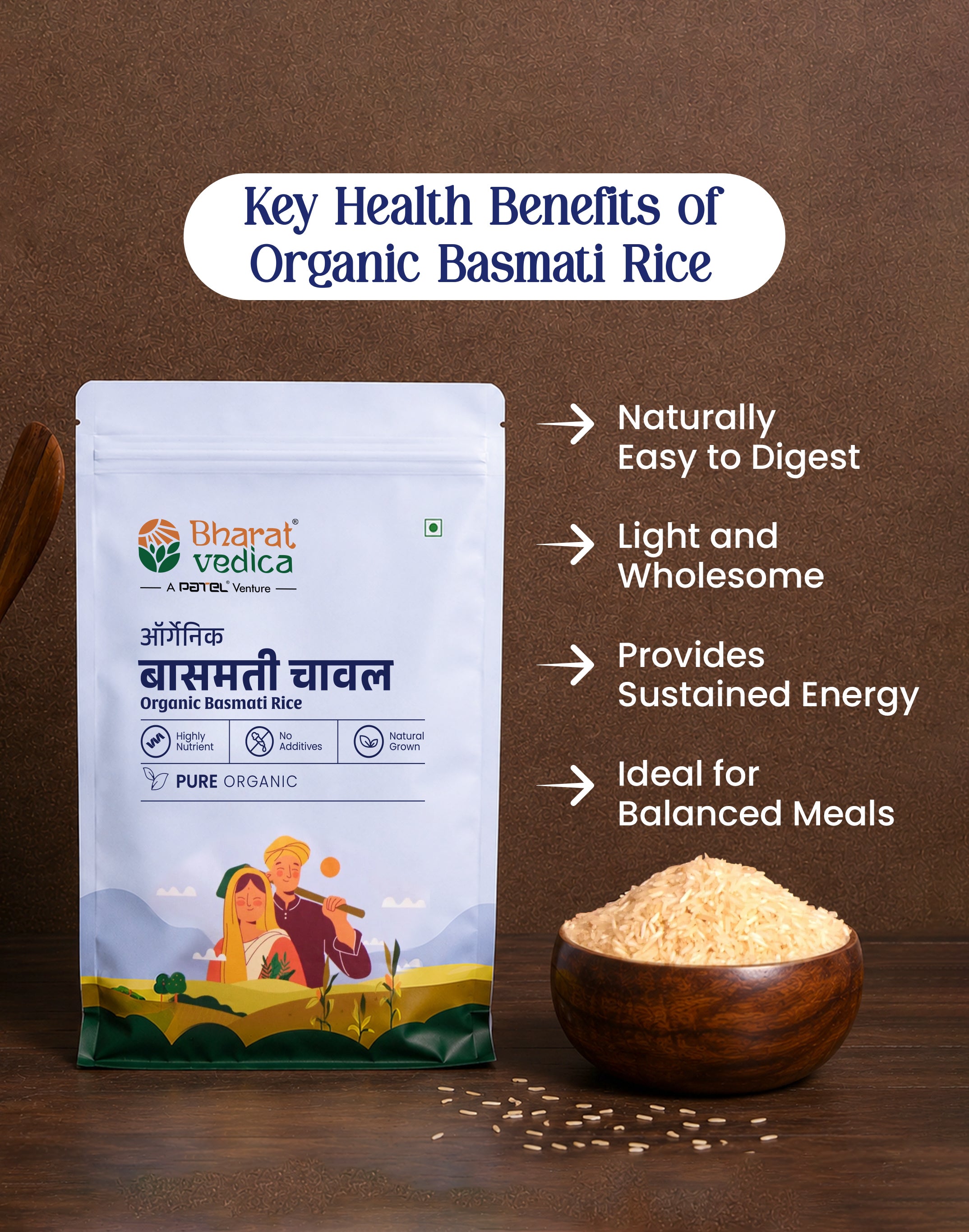 Khichdi Comfort Pack (Organic Yellow Gram Split/Moong Dal 1kg + Organic Basmati Rice/ Chawal 1kg)