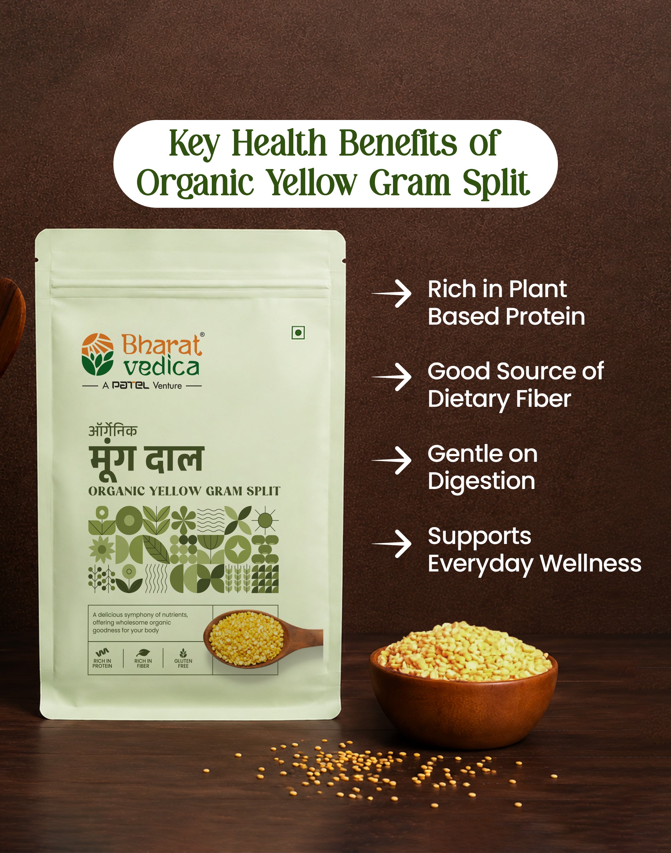 Khichdi Comfort Pack (Organic Yellow Gram Split/Moong Dal 1kg + Organic Basmati Rice/ Chawal 1kg)