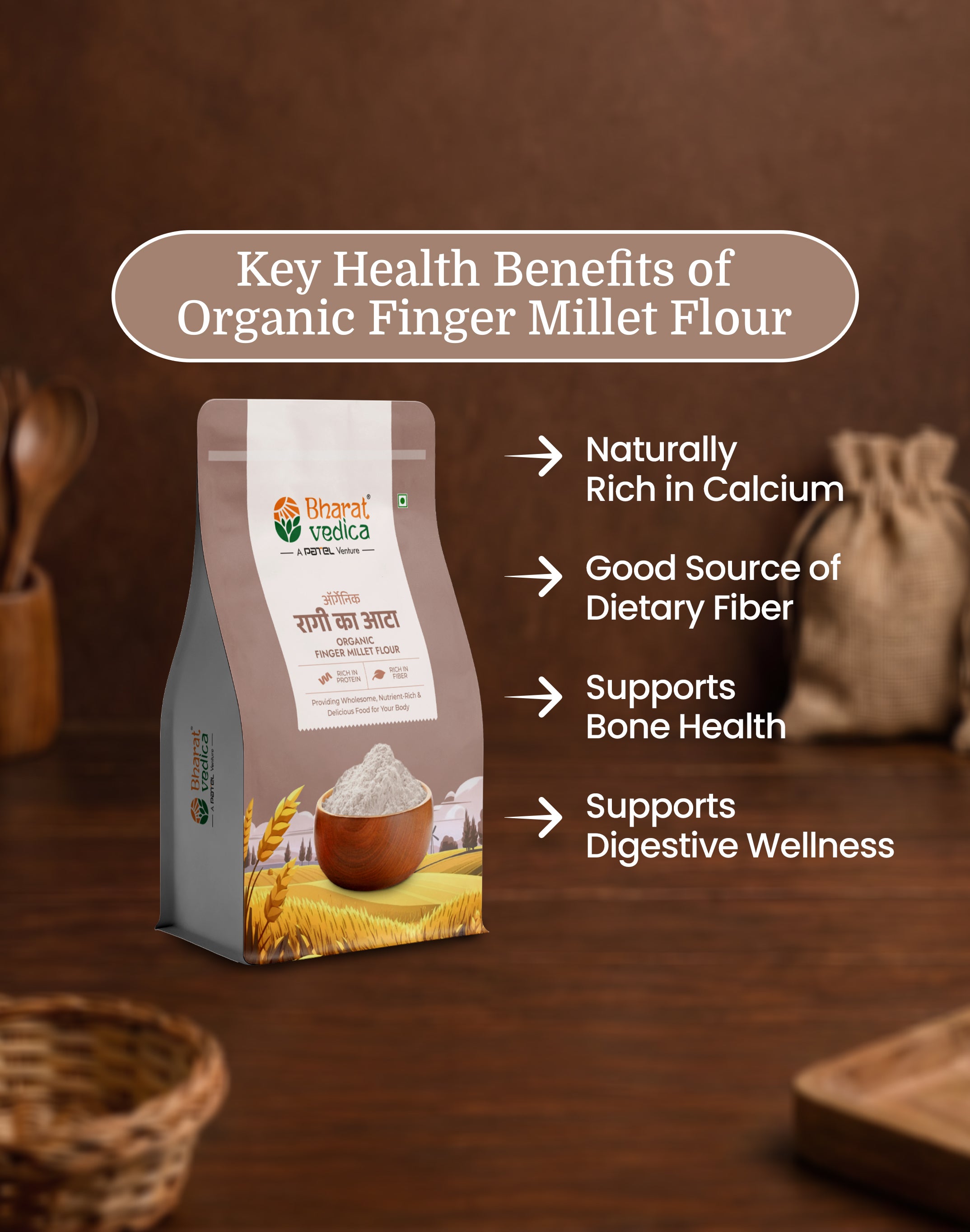 Millet Combo (1kg Organic Kodo Millet + 1kg Organic Foxtail Millet + 500g Organic Ragi Flour)