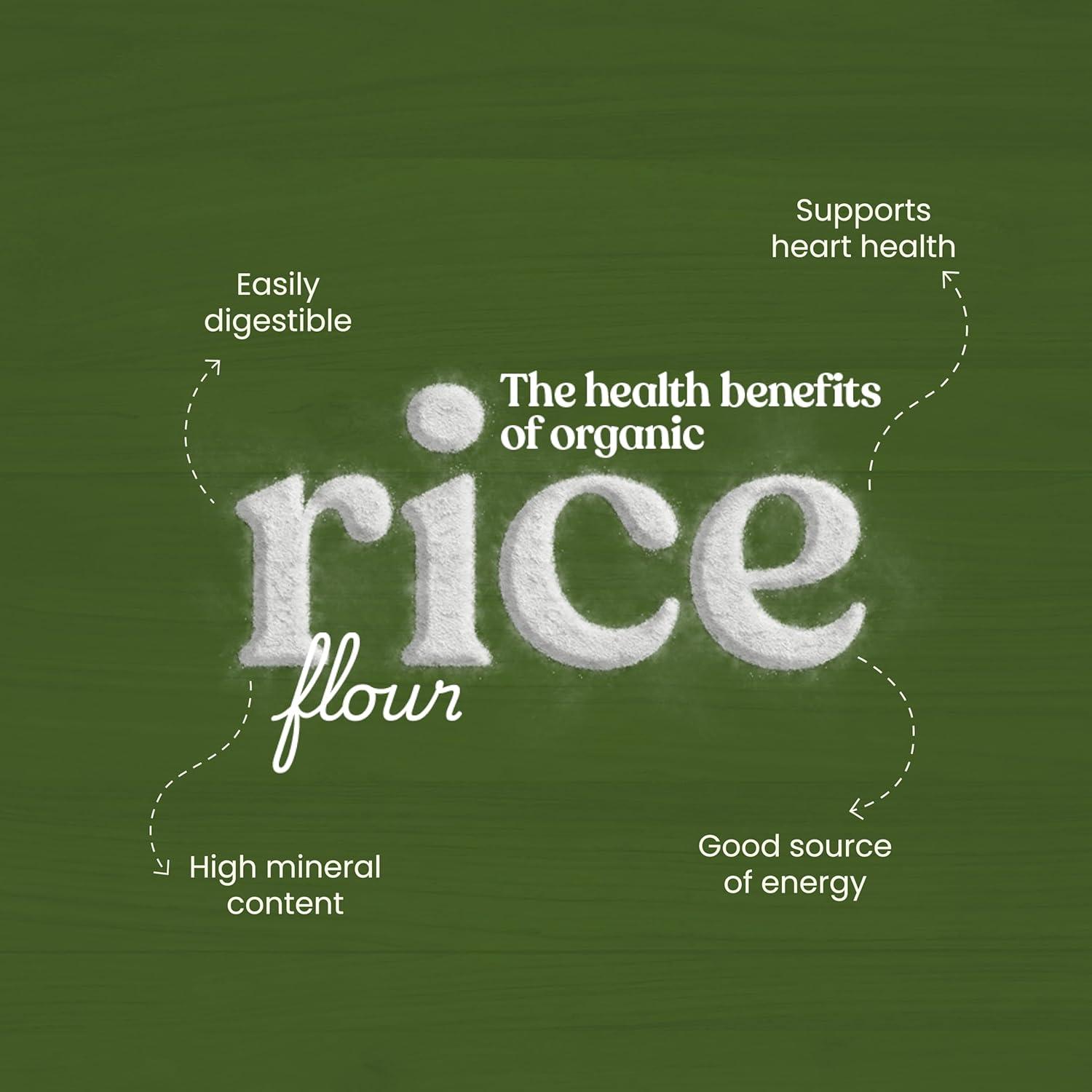 organic rice flour - rice flour​ with green background
