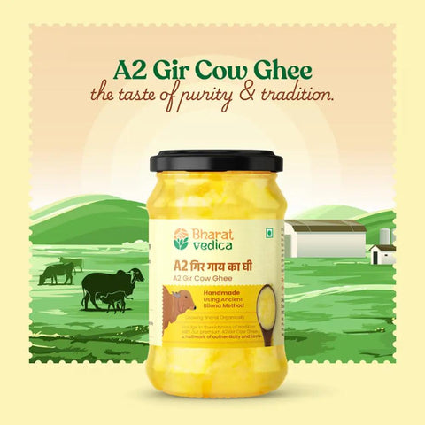 A2 Ghee/ A2 Bilona Ghee in Glass Jar. Best Pure A2 Ghee with farm background