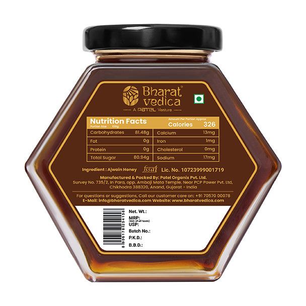 Ajwain flower honey back packaging 250g