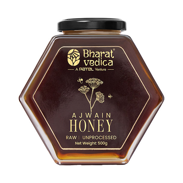 Ajwain flower honey front packaging 500g