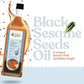 Bottle of Black Sesame Seeds Oil from Bharat Vedica on a white background