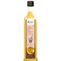 Bottle of Bharat Vedica Organic Wood Pressed Flaxseed oil on a white background