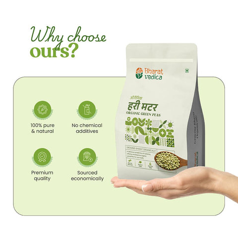organic green peas features 