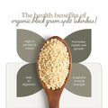 organic black gram split Skinless in spoon