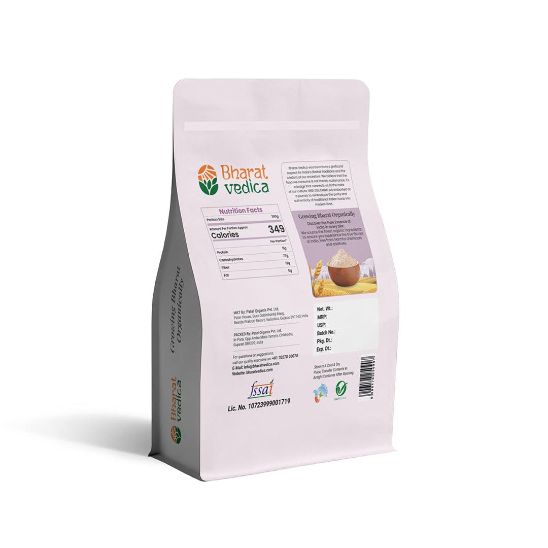 sharbati wheat flour​ organic pack back view 