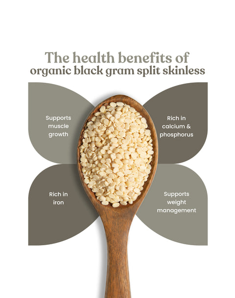 Organic Black Gram Split / Skinless - Organic Urad Dal
