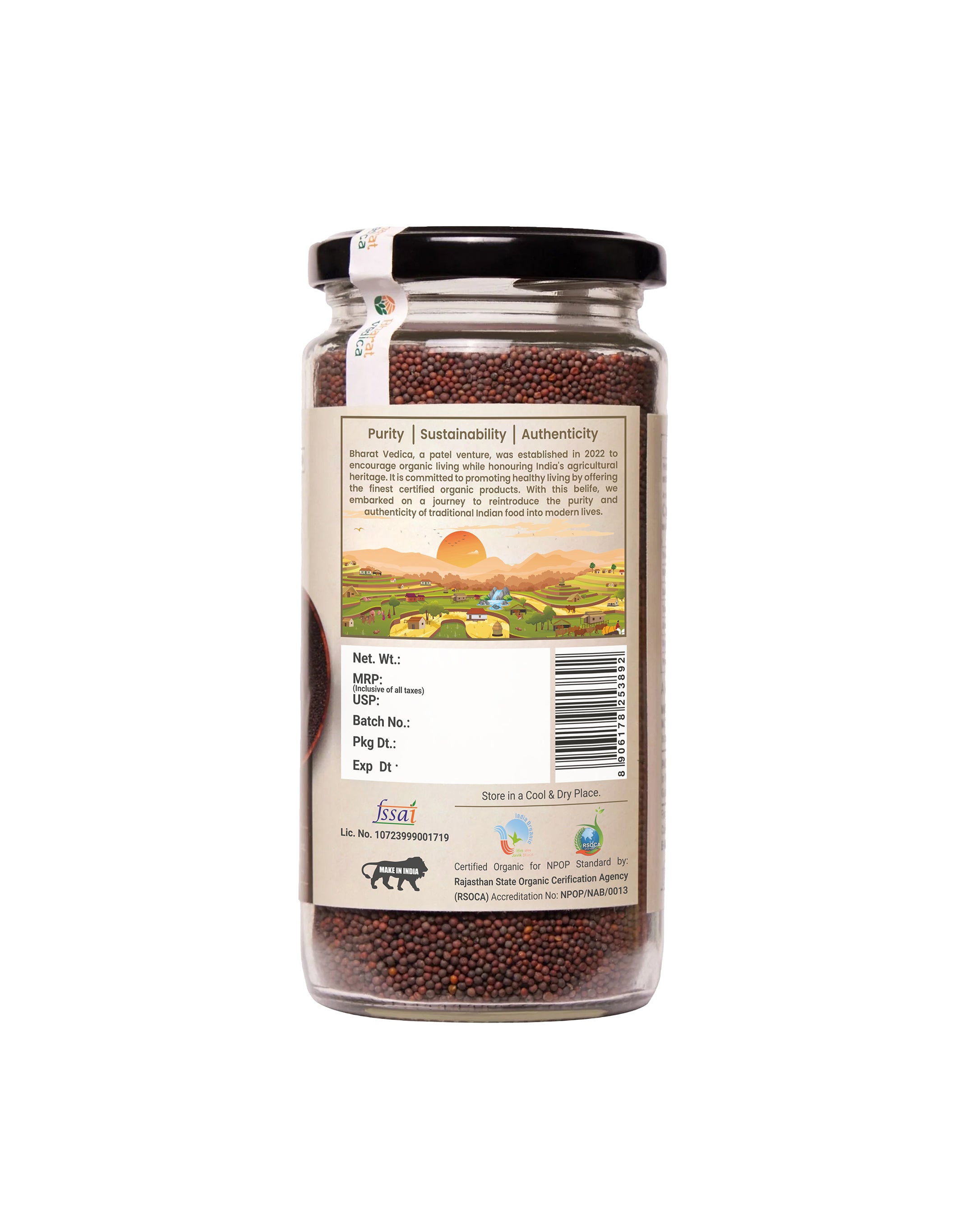 Organic Black Mustard Small - Kali Sarso Bharat Vedica.