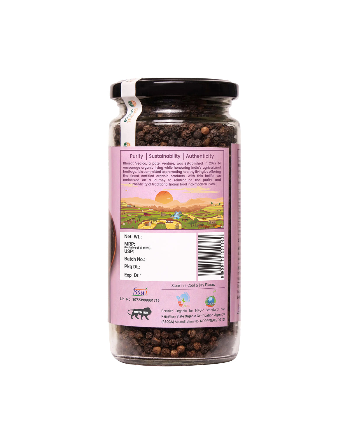 Organic Black Pepper - Kali Mirch Bharat Vedica.