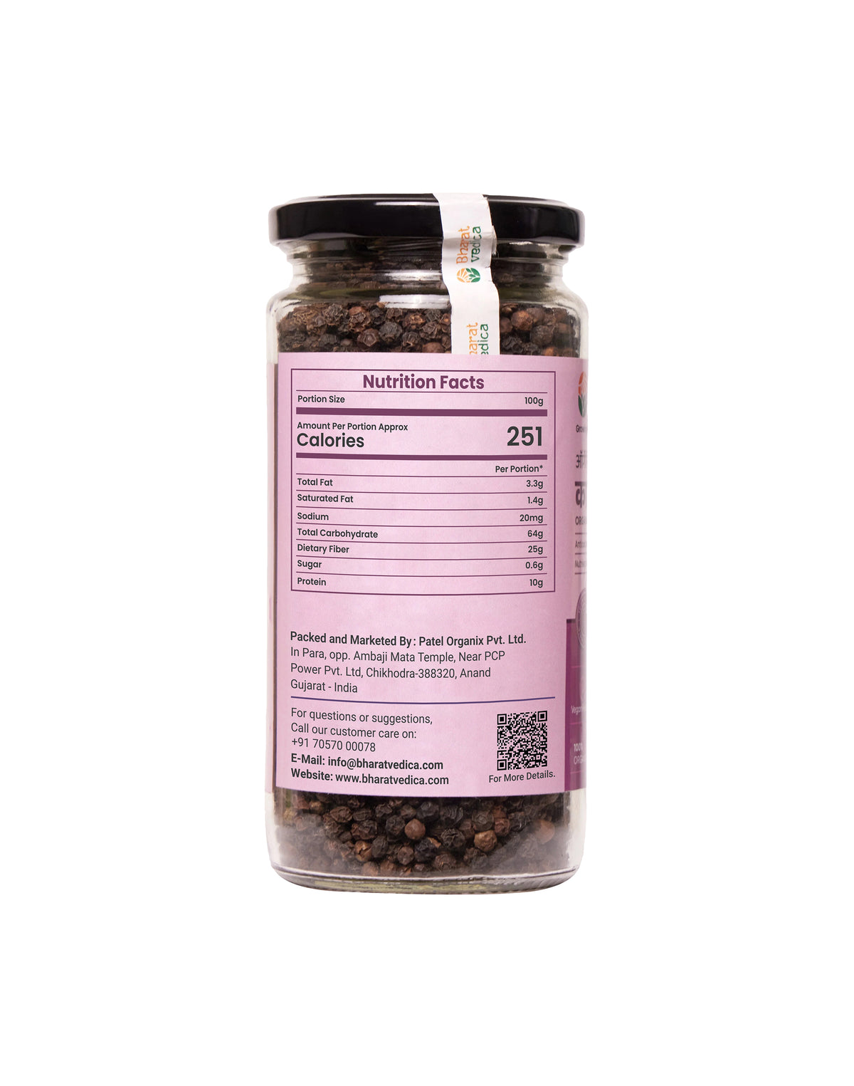 Organic Black Pepper - Kali Mirch Bharat Vedica.
