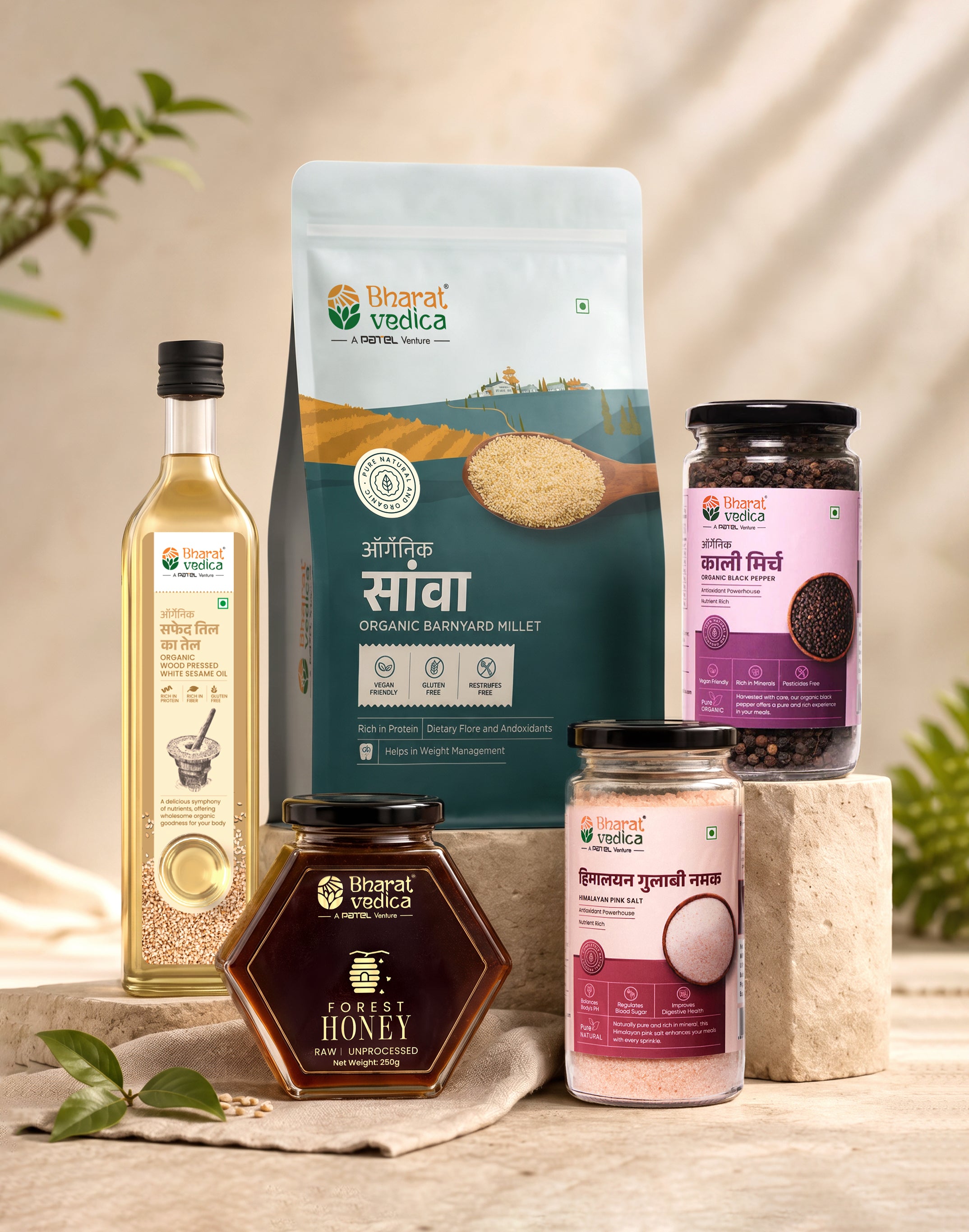 Bharat Vedica Barnyard Millet Citrus Salad  (1kg Barnyard Millet + 500ml White Sesame Oil + 200g Black Pepper + 250g Forest Honey + 400g Himalayan Pink Salt)