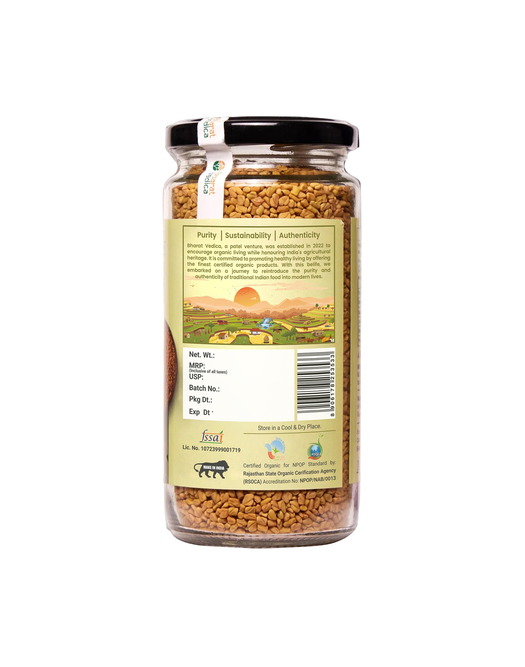 Organic Fenugreek Seeds - Methi Dana Bharat Vedica.
