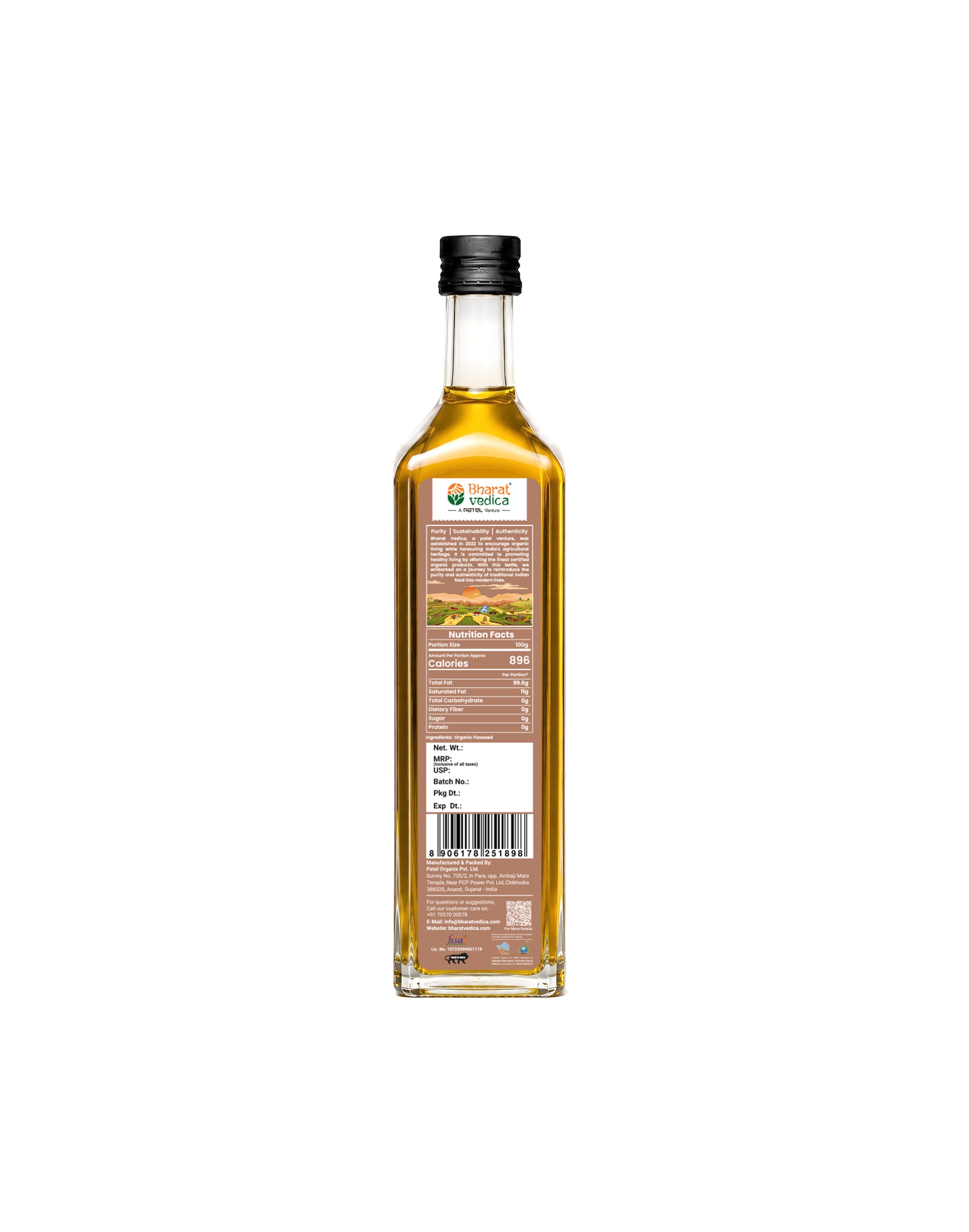 Organic Wood Pressed Flaxseed Oil - Organic Wood Pressed Alsi ka Tel