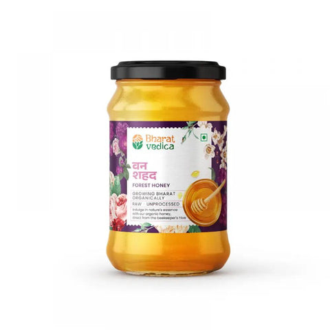 Forest Honey by Bharat Vedica in a premium glass jar. 