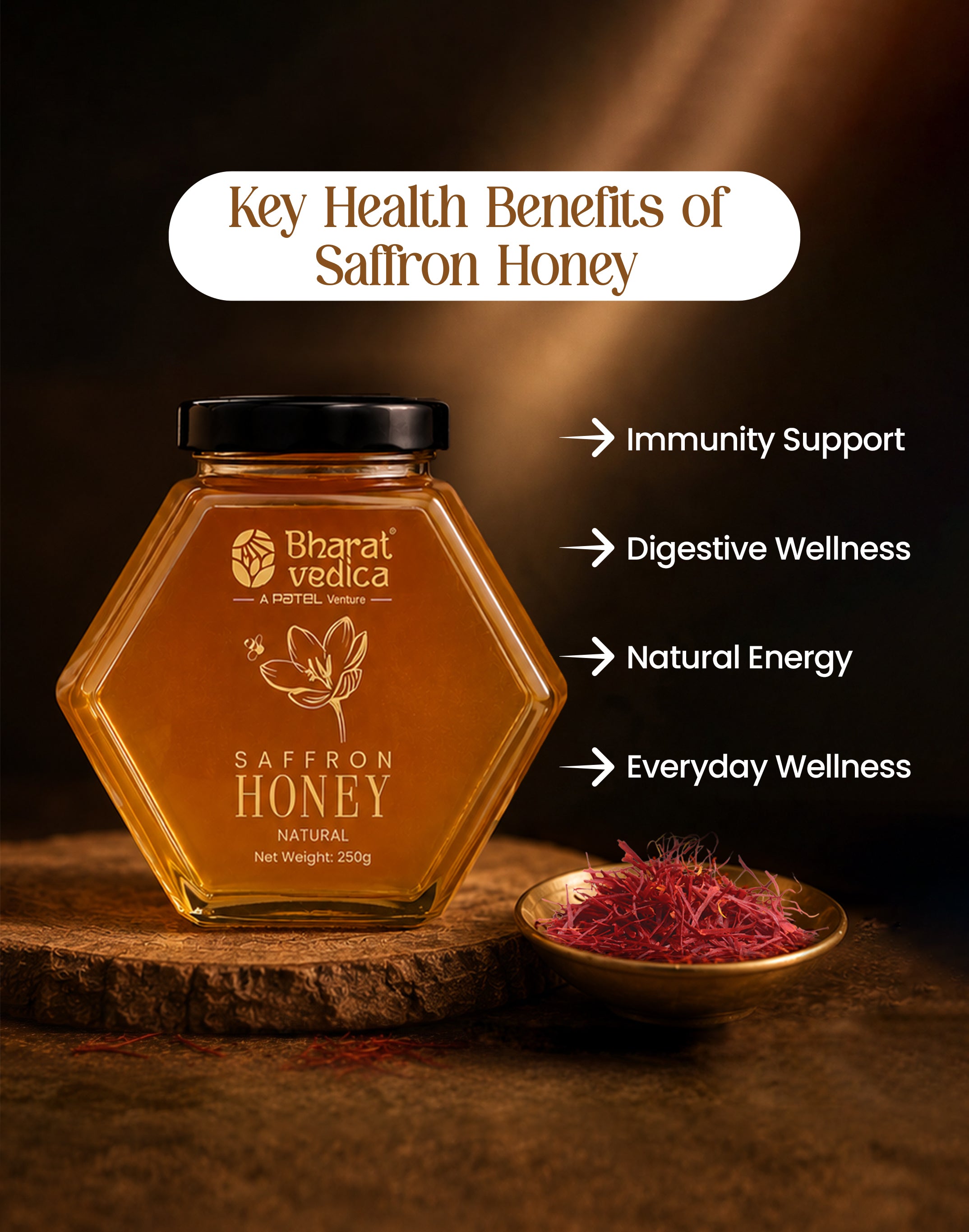 Golden Satvik Duo (250 ml A2 Gir Cow Ghee + 250 ml Saffron Honey)