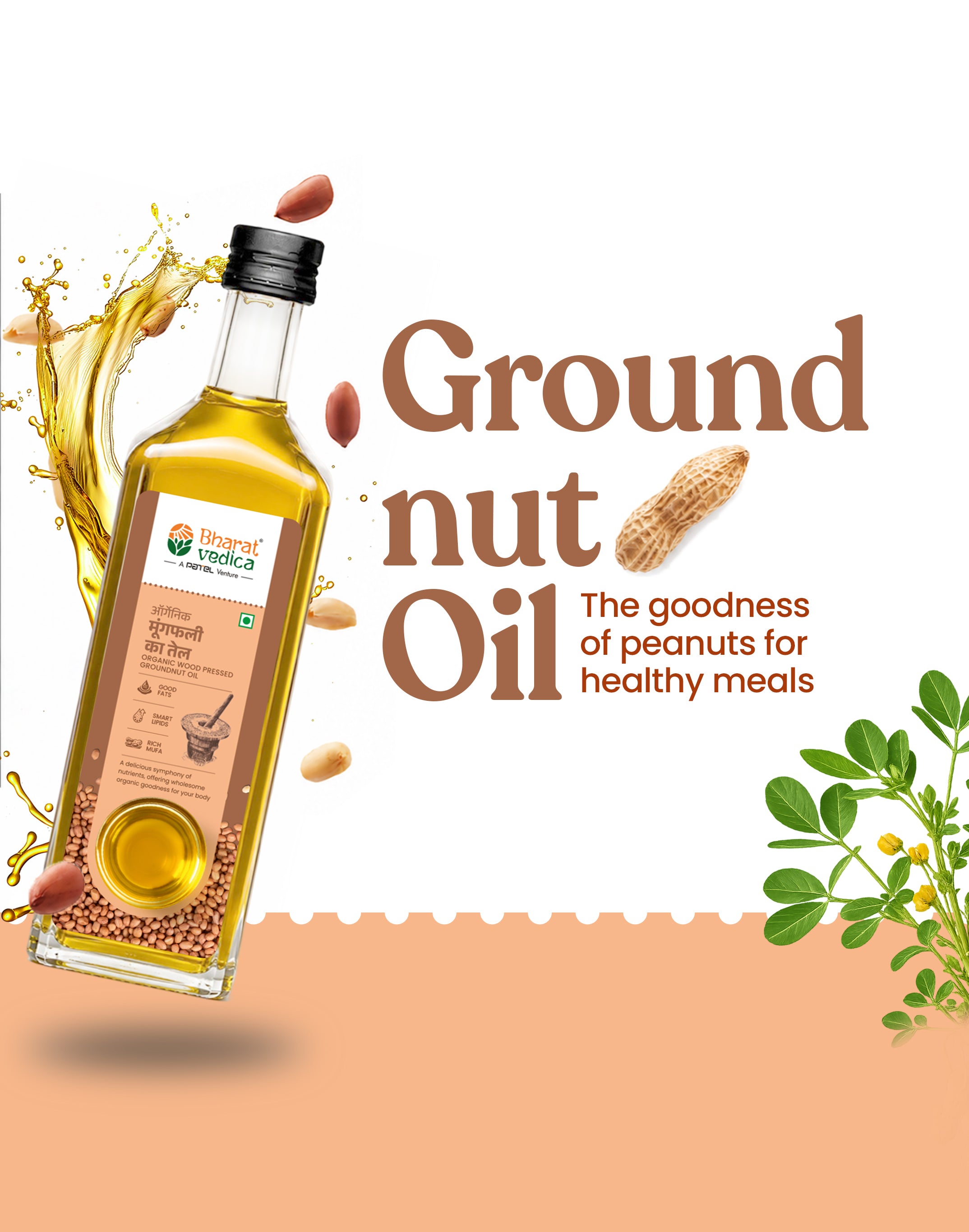Organic Wood Pressed Groundnut Oil - Organic Wood Pressed Moongfali ka Tel