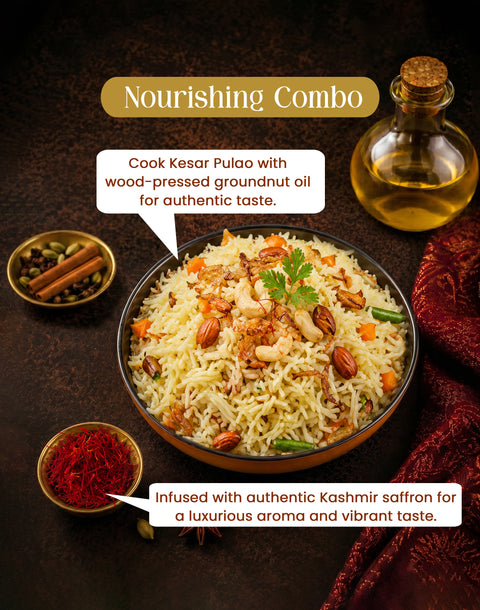 Nourishing Combo (500 ml Groundnut Oil + 2 g Kashmir Saffron)
