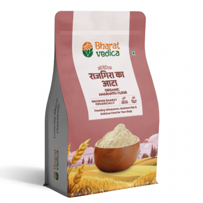 packaging of organic amaranth flour by bharat vedica 