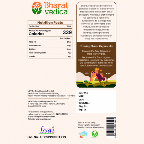 Organic Khapli Wheat - Organic Khapli Gehu Bharat Vedica