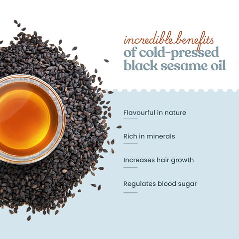 Organic Wood Pressed Black Sesame Oil by Bharat Vedica benefits