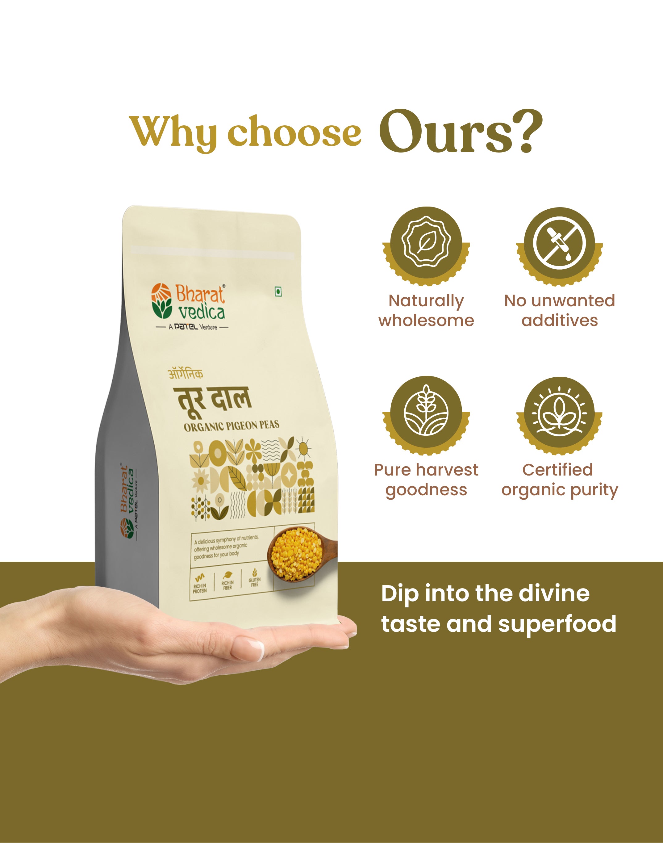 Organic Pigeon Peas - Organic Toor Dal