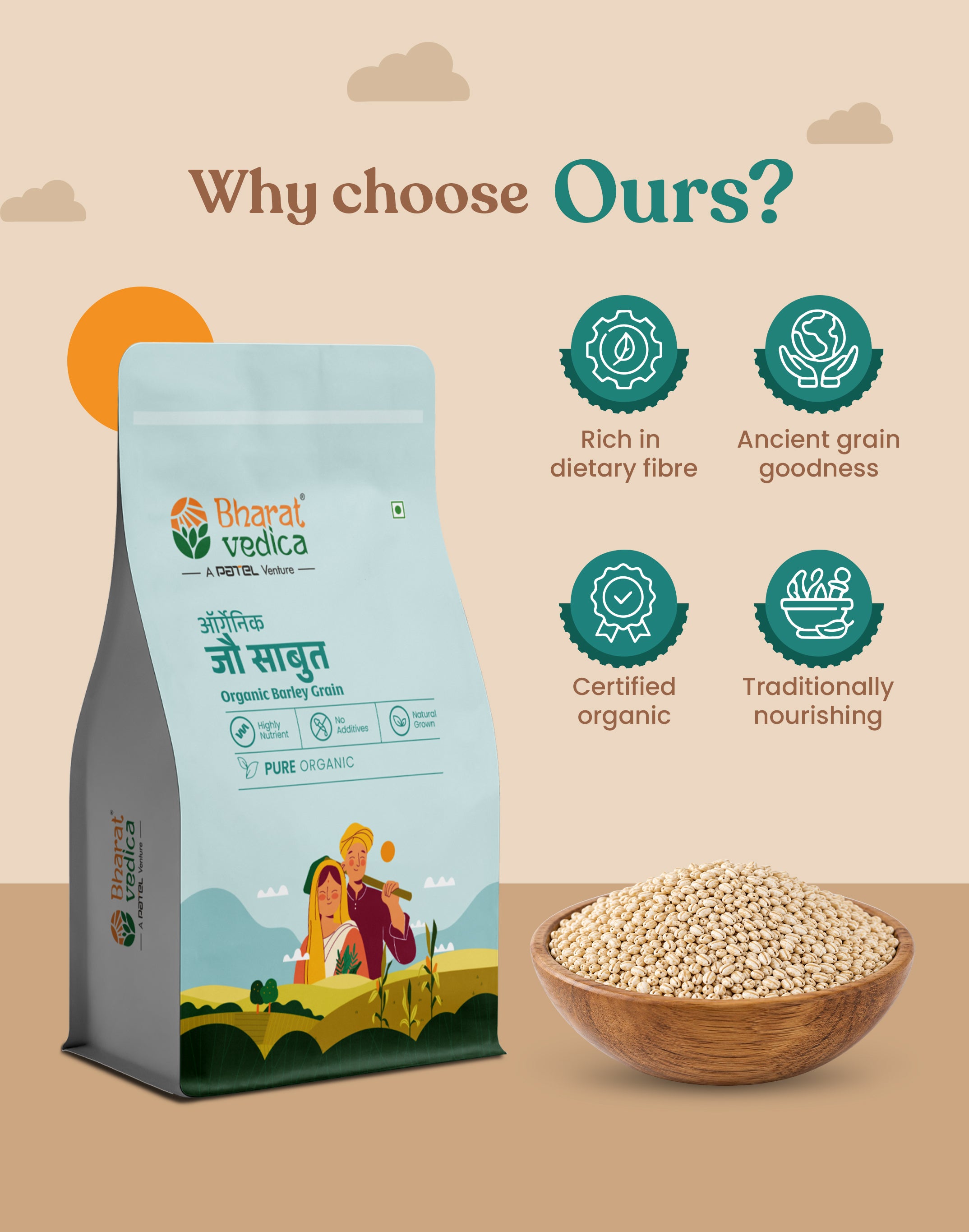 Organic Barley Grain - Organic Jau Sabut