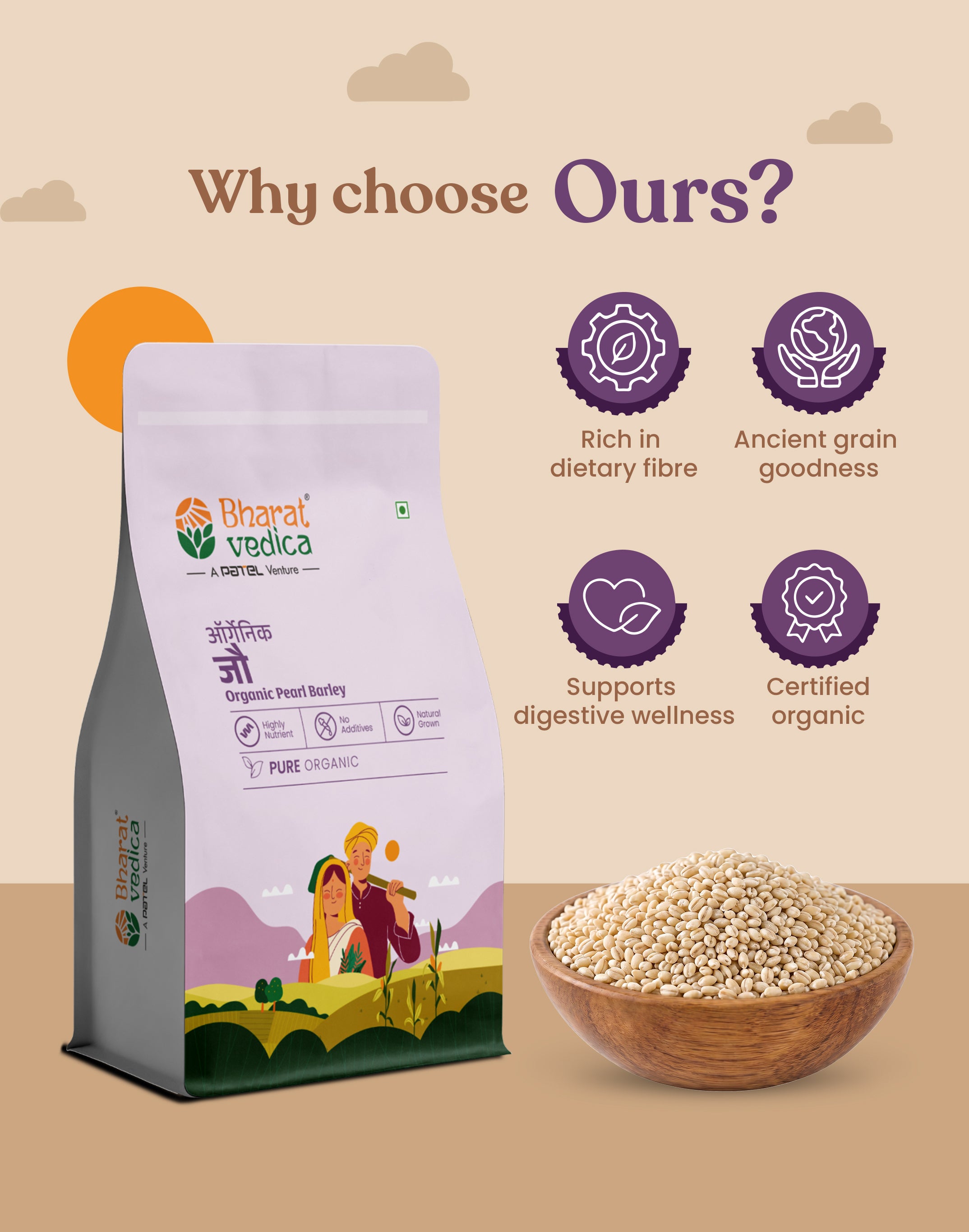 Organic Pearl Barley - Organic Jau