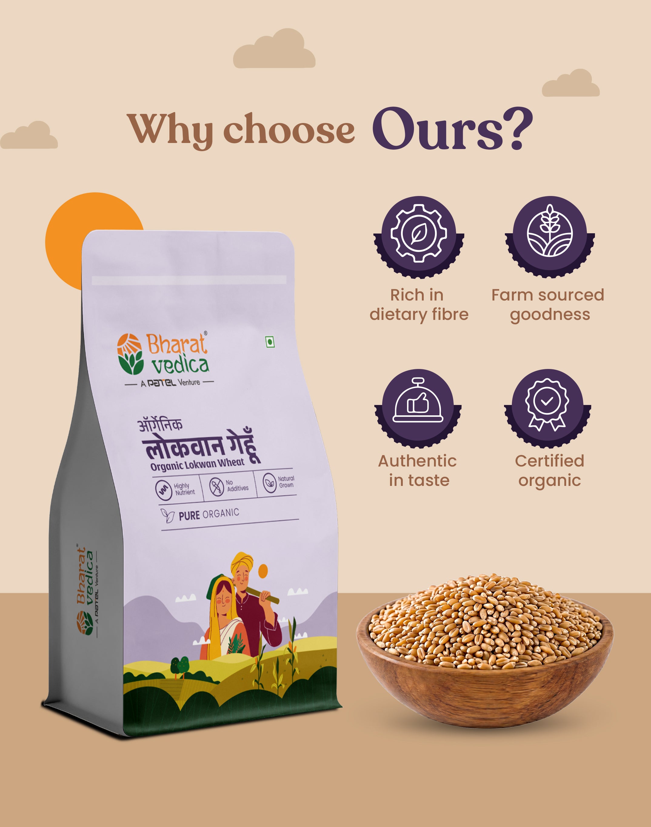 Organic Lokwan Wheat - Organic Lokwan Gehu