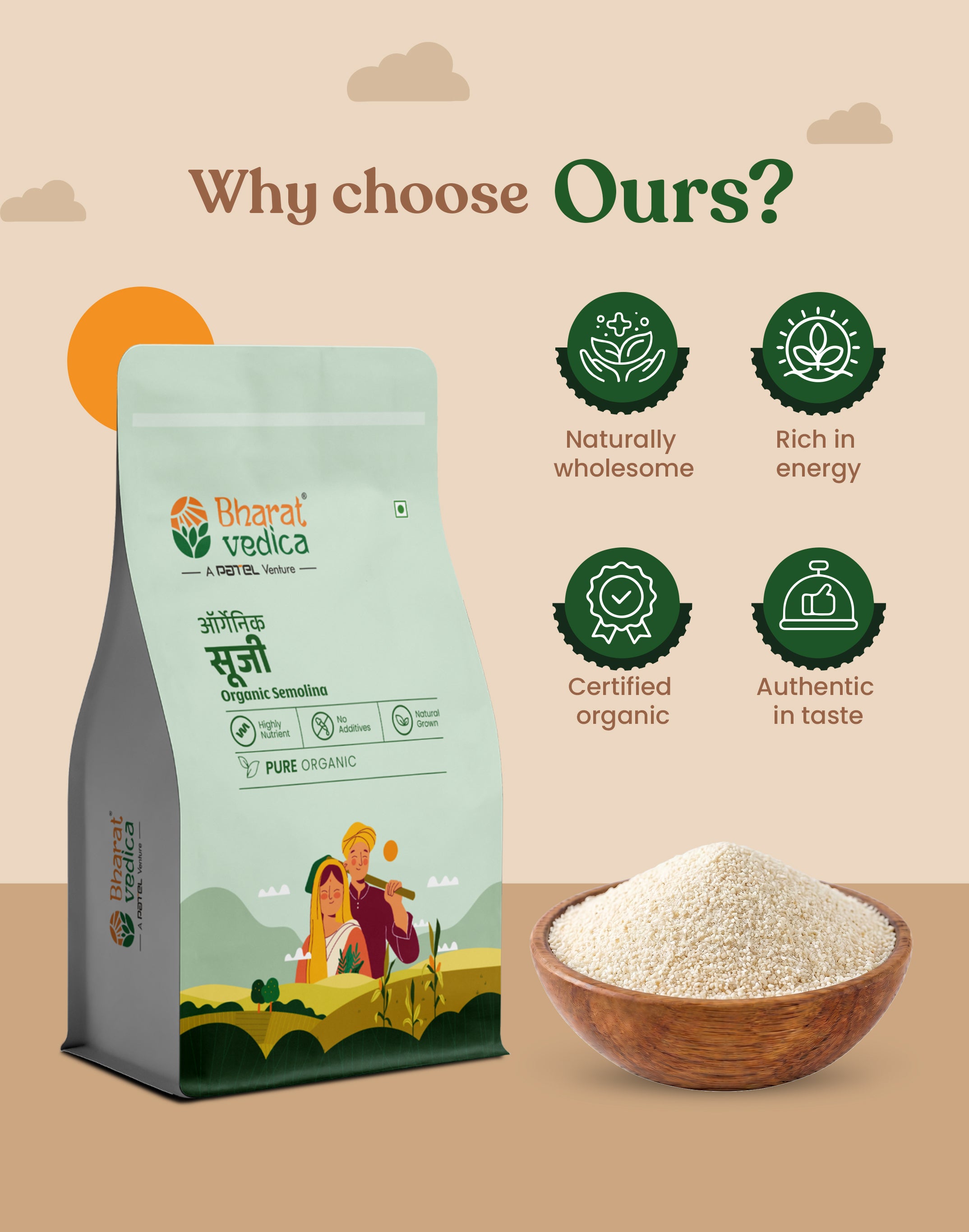 Organic Semolina - Organic Suji - Organic Rawa