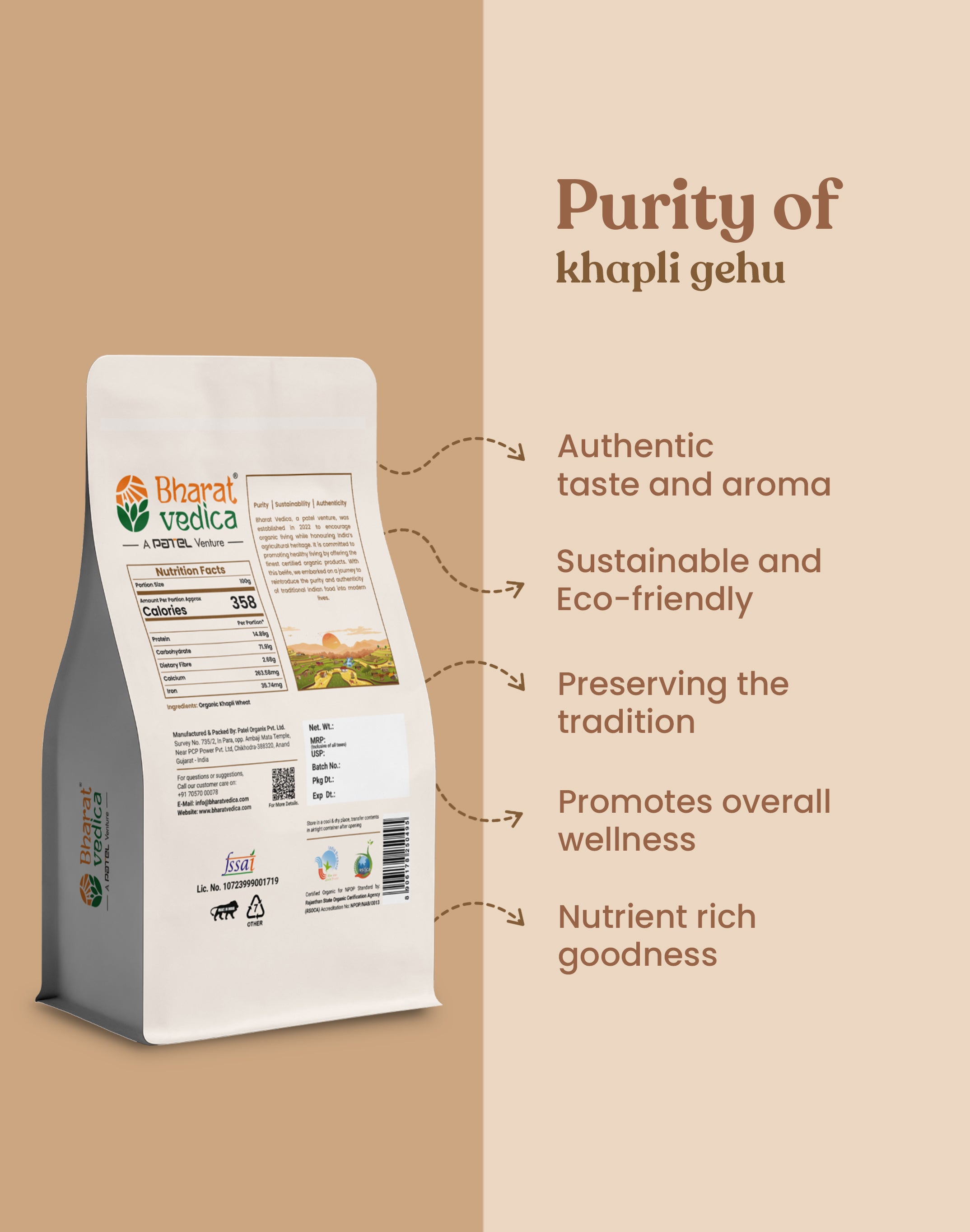 Organic Khapli Wheat - Organic Khapli Gehu