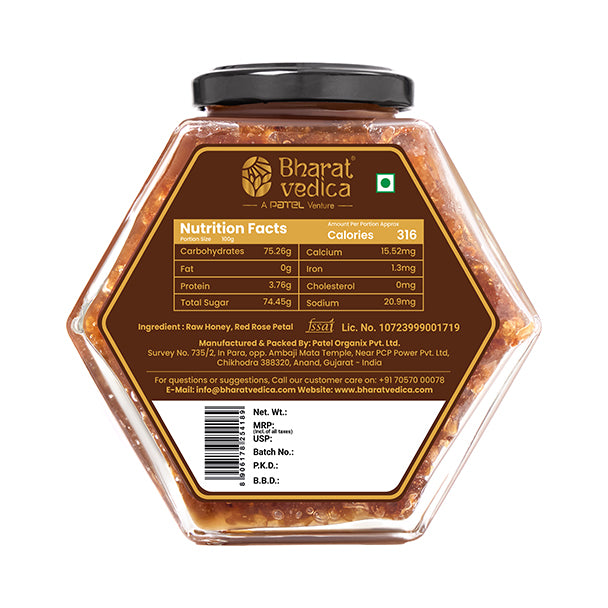 Rose petal honey back packaging 500g