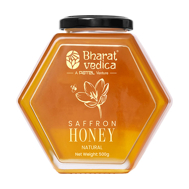 Saffron honey front packaging 500g