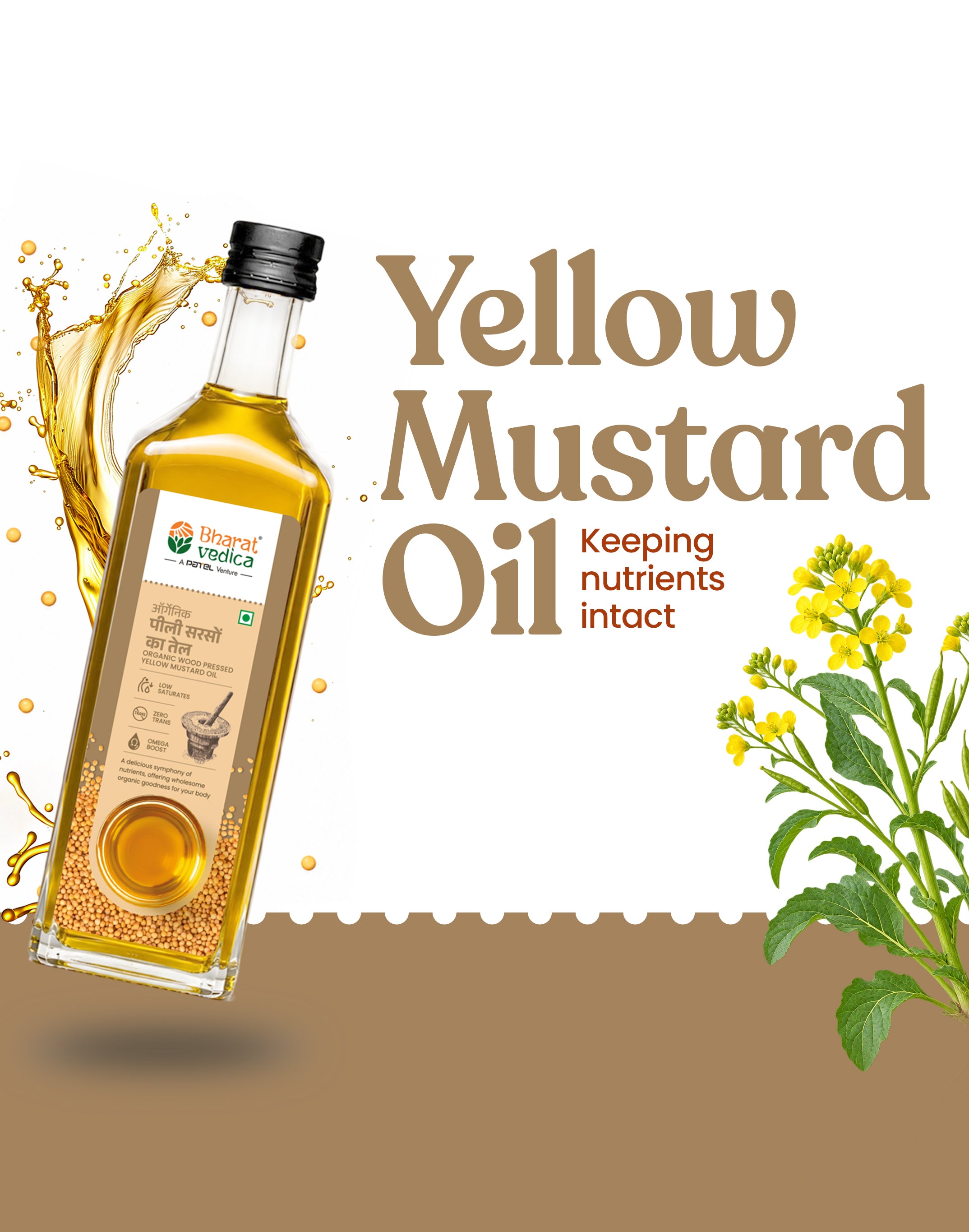 Organic Wood Pressed Yellow Mustard Oil - Organic Wood Pressed Pili Sarso ka Tel
