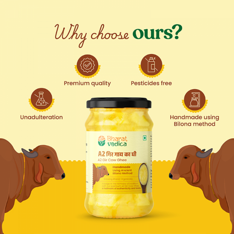 Affordable organic cow ghee price with unmatched quality by Bharat Vedica. 